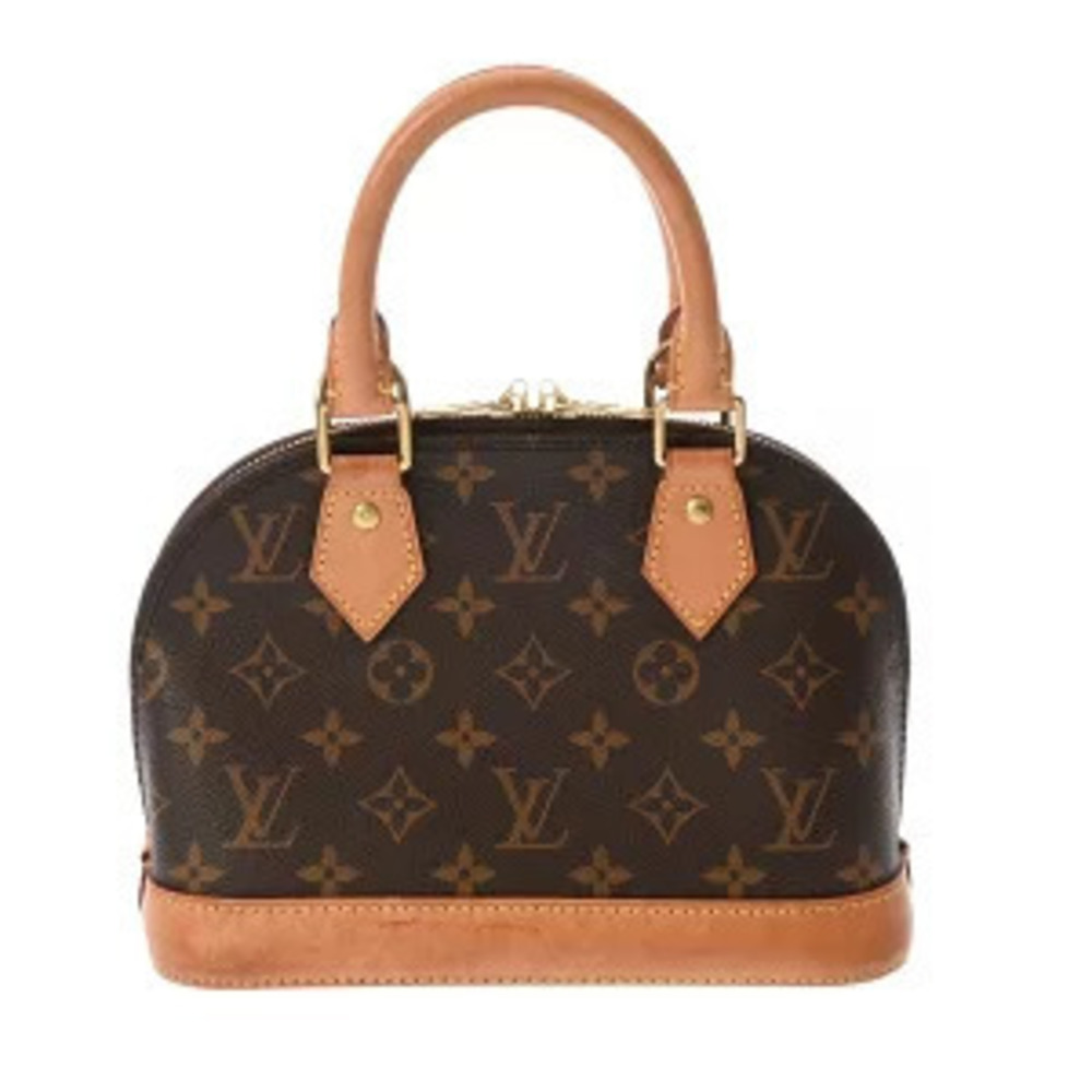 Louis Vuitton Monogram Alma Canvas Top Handle Bag Brown